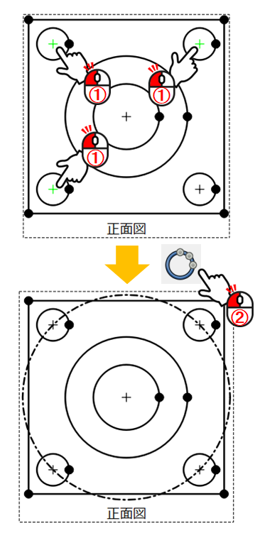 円を追加
